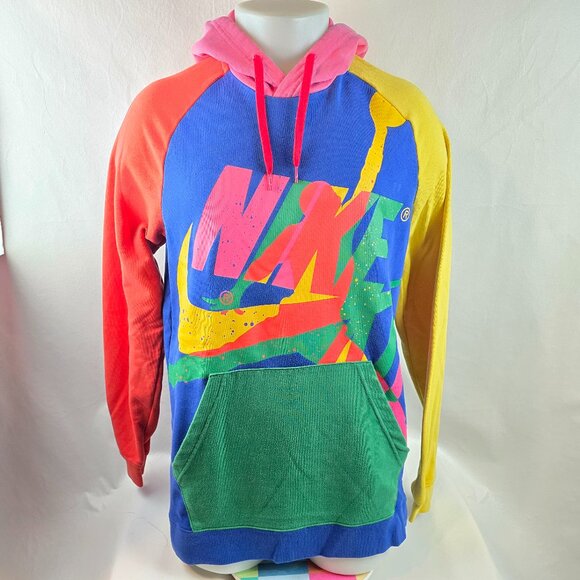 Jordan Mens Large Multicolor Graphic Hoodie Jumpman Retro 90s Style Pullover - Picture 1 of 11